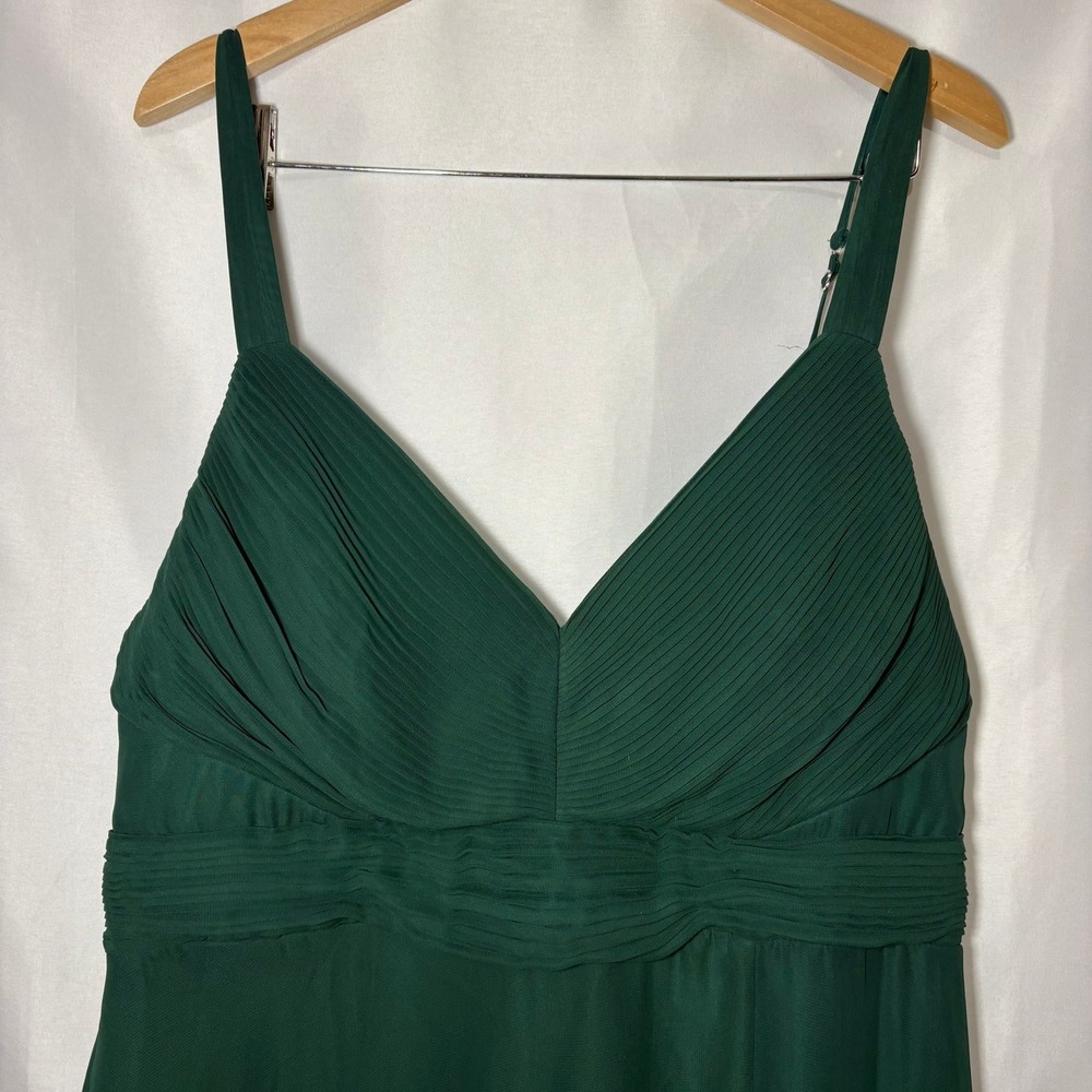 Birdy Grey Emerald Green Pleated V-Neck Maxi Dress with Pockets XXL - Picture 12 of 13